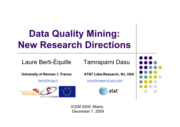 26903500-data-quality-mining-new-research-directions-university-of-mailman-cs-umb