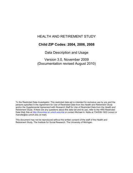 26943727-data-description-health-and-retirement-study-university-of-hrsonline-isr-umich