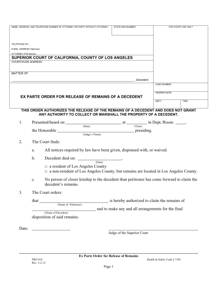 270497-fillable-ex-parte-order-for-release-of-remains-of-decedent-form-lasuperiorcourt