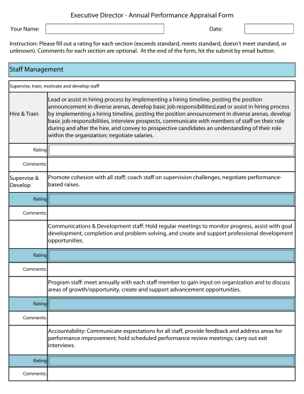 Software Developer Performance Appraisal Examples