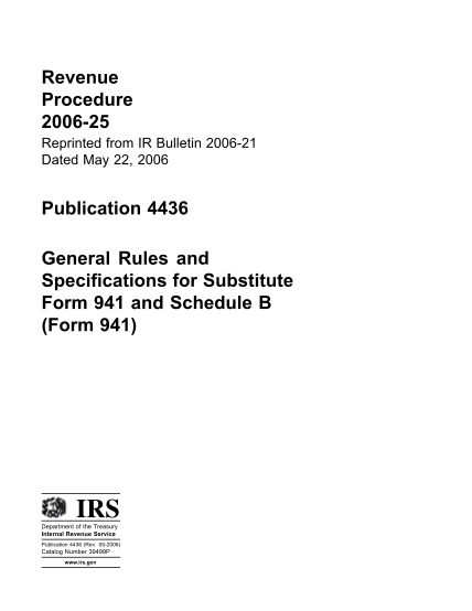 27317172-publication-4436-rev-05-2006-general-rules-and-specifications-for-substitute-form-941-and-schedule-b-form-941-irs