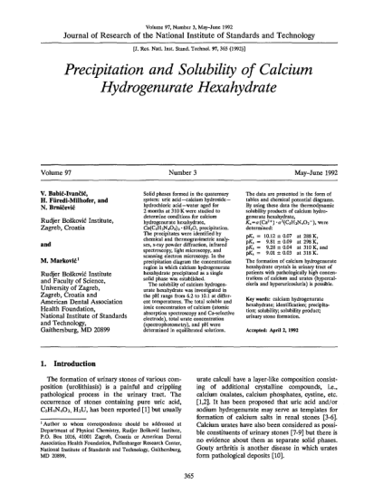 27332651-precipitation-and-solubility-of-calcium-hydrogenurate-hexahydrate-solid-phases-formed-in-the-quaternary-system-uric-acid-calcium-hydroxide-hydrochloric-acid-water-aged-for-2-months-at-310-k-were-studied-to-determine-conditions-for