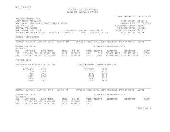 27419132-ngs-form-292-aeronautical-data-sheet-national-noaa-ngs-noaa