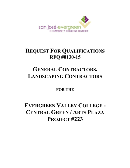 274559288-request-for-qualifications-rfq-013015-general-contractors-landscaping-contractors-for-the-evergreen-valley-college-central-green-arts-plaza-project-223-table-of-contents-page-notice-to-contractors-sjeccd