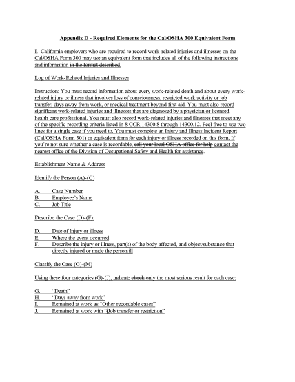 15 Cal Osha Form 300a Free To Edit Download And Print Cocodoc 8156