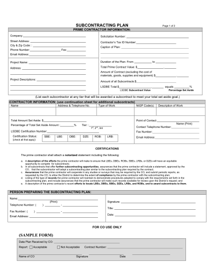 27515228-subcontracting-plan-sample-form-dc
