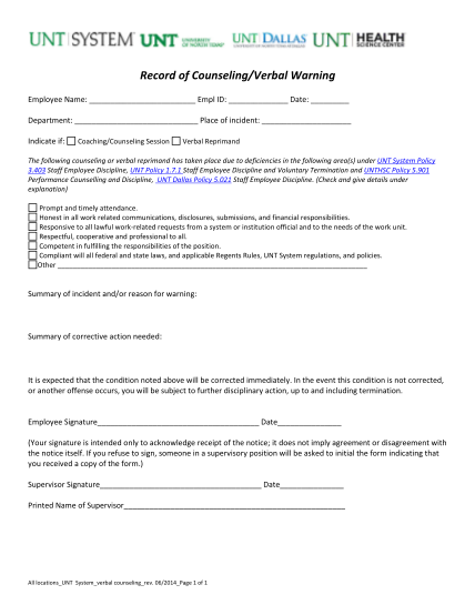 276082605-record-of-counselingverbal-warning