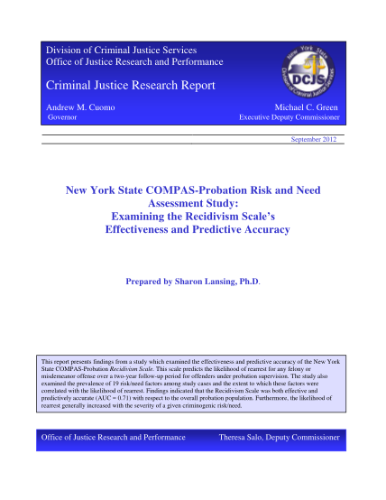 27650186-nys-compas-probation-risk-and-need-assessment-study-compas-probation-risk-and-need-recidivism-scale-criminaljustice-state-ny