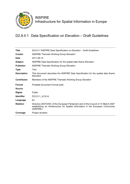 276897-inspire_dataspe-cification_el_v-20-data-specification-on-elevation-draft-guidelines---inspire---europa-various-fillable-forms-inspire-jrc-ec-europa