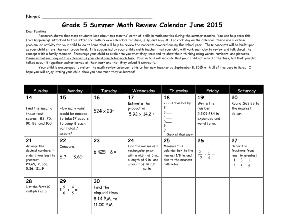 276937153-grade-2-summer-math-review-calendar-june-2009-governormifflinsd