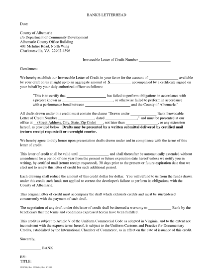 27783576-bond-letter-of-credit-sample-formpdf-albemarle-county-albemarle