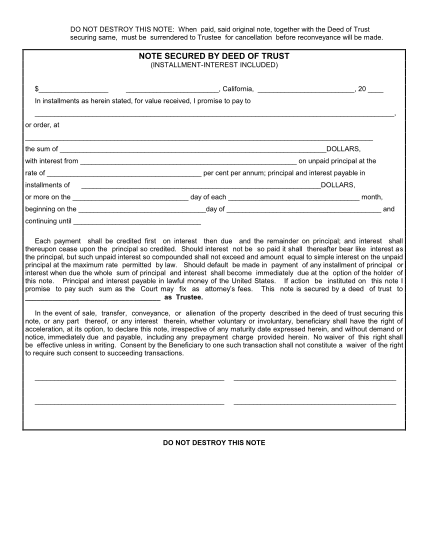 20 Note Secured By Deed Of Trust Form Free To Edit Download And Print Cocodoc