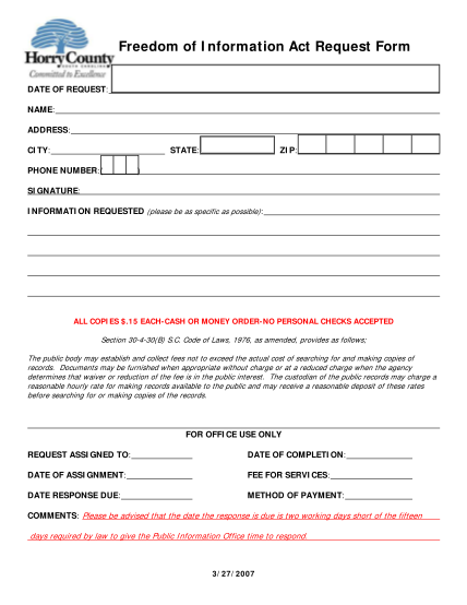 27871232-fillable-horry-county-foia-form