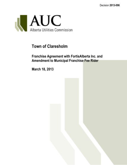 279128047-decision-2013096-town-of-claresholm-franchise-agreement-with-fortisalberta-inc-auc-ab