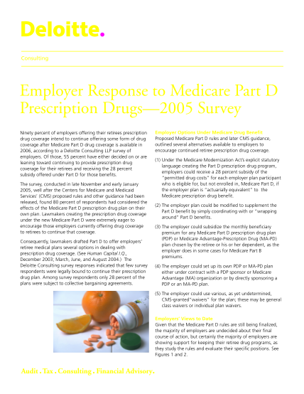 280451152-employer-response-to-medicare-part-d-prescription-drugs-2005-survey-ninety-percent-of-employers-offering-their-retirees-prescription-drug-coverage-intend-to-continue-offering-some-form-of-drug-coverage-after-medicare-part-d-drug-cover