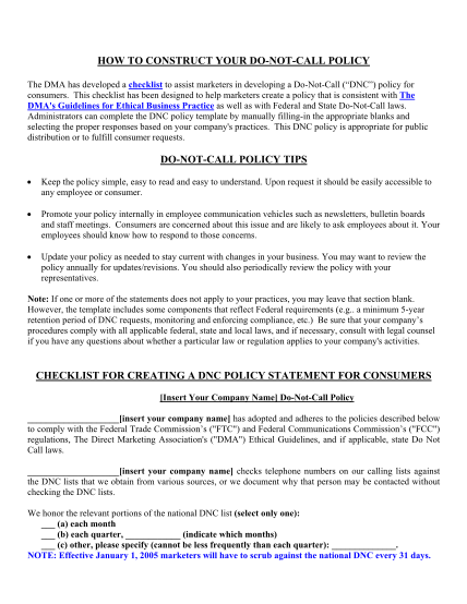 281622979-checklist-for-creating-a-dnc-policy-statement-for-consumers