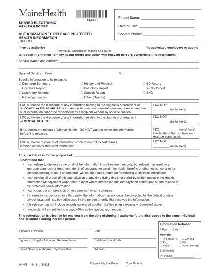 28265532-fillable-maine-medical-center-authorization-form-mainehealth