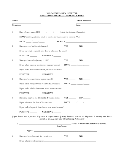 28268362-mandatory-medical-clearance-form-yale-new-haven-hospital-ynhh