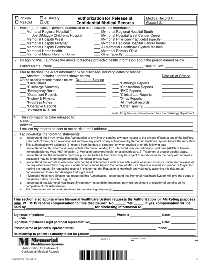 28271103-authorization-for-release-of-confidential-medical-records-form