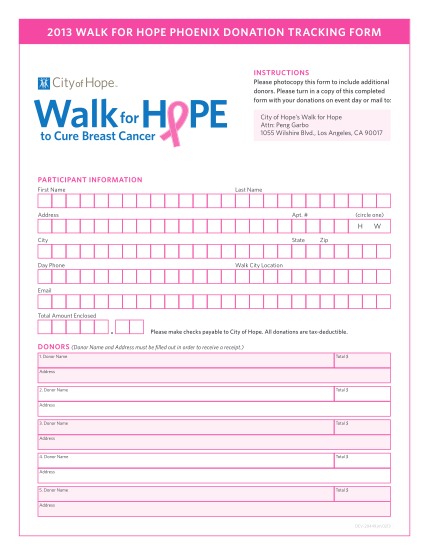 28295034-2013-walk-for-hope-phoenix-donation-tracking-form-instructions-please-photocopy-this-form-to-include-additional-donors