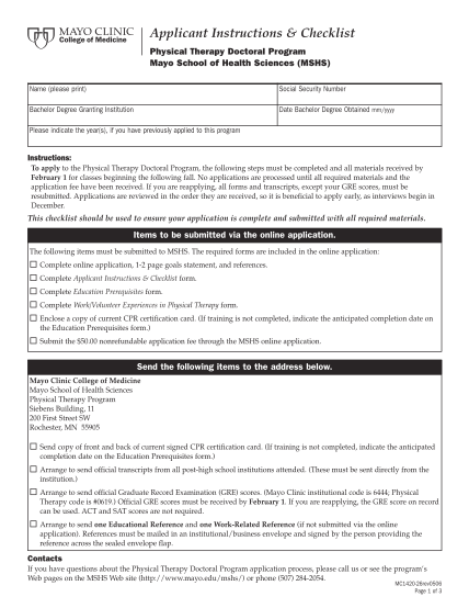 28298482-mshs-pt-application-instructions-amp-checklist-mayo-clinic-mayo