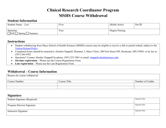 28299857-mshs-course-withdrawal-form-mayo-clinic-mayo