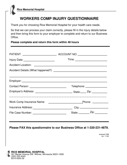 28301309-workers-comp-injury-questionnaire-rice-memorial-hospital