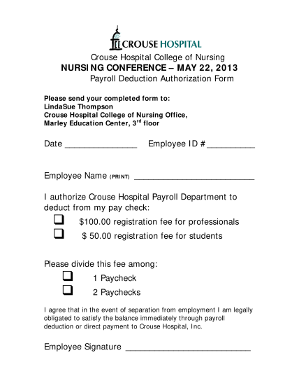 28309357-payroll-deduction-form-for-conference-crouse-hospital-crouse