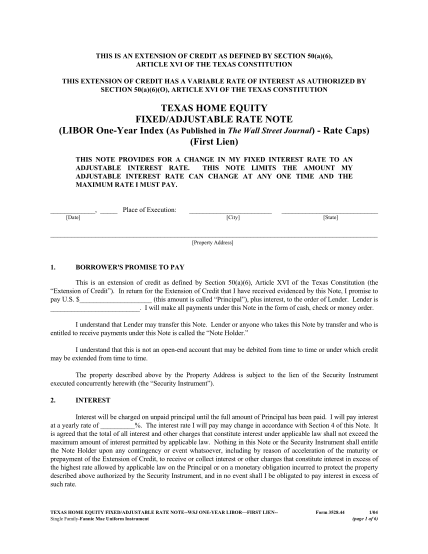 28375519-texas-home-equity-fixedadjustable-rate-note-wsj-one-year-libor-form-352844-pdf-single-family-fannie-mae-uniform-instrument