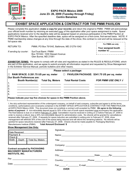 284467625-exhibit-space-application-contract-for-the-pmmi-pavilion-pmmi