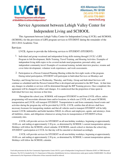 284486860-service-agreement-between-lehigh-valley-center-for-ilru