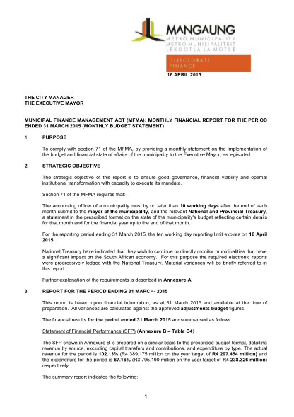 284542304-16-april-2015-the-city-manager-the-executive-mayor-municipal-finance-management-act-mfma-monthly-financial-report-for-the-period-ended-31-march-2015-monthly-budget-statement-1