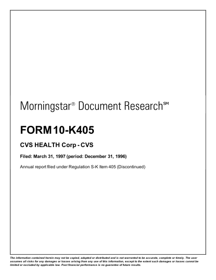 284807516-morningstar-document-research-form-10k405-cvs-health-corp-cvs-filed-march-31-1997-period-december-31-1996-annual-report-filed-under-regulation-sk-item-405-discontinued-the-information-contained-herein-may-not-be-copied-adapted-or