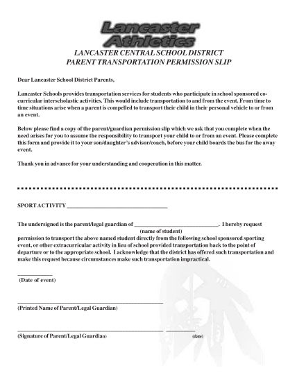 18 transportation permission slip template - Free to Edit, Download ...