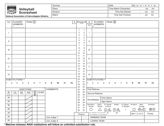 23 Volleyball Score Sheet Page 2 Free To Edit Download Print CocoDoc