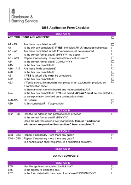 28740591-fillable-dbs-application-form-checklist