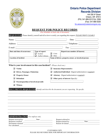 police file template