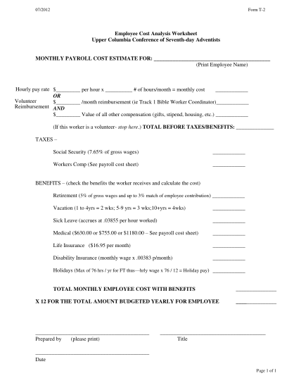 288005303-employee-cost-analysis-worksheet-upper-columbia-conference