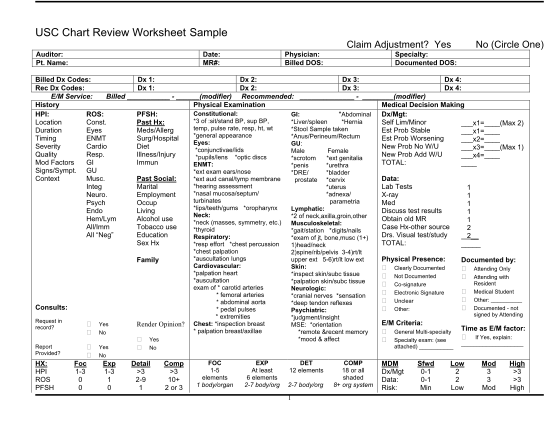289735717-usc-chart-review-worksheet-sample-claim-adjustment-yes-no-ooc-usc