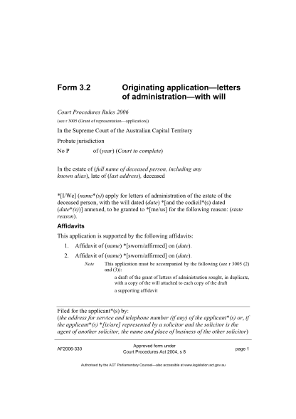 29042178-form-32-originating-application-letters-of-administration-with-will-legislation-act-gov
