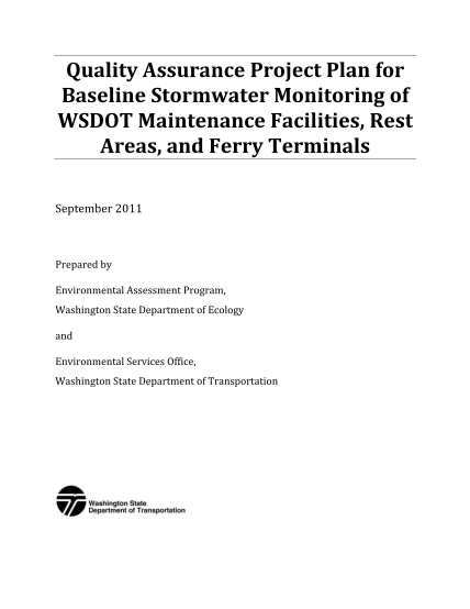 290449584-quality-assurance-project-plan-for-baseline-stormwater-monitoring-of-wsdot-maintenance-facilities-rest-areas-and-ferry-terminals-quality-assurance-project-plan-wadot-wa