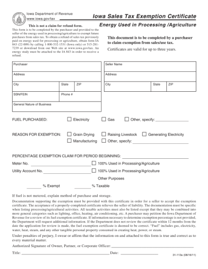 290745-fillable-2009-iowa-sales-tax-exemption-certificate-fillable-form