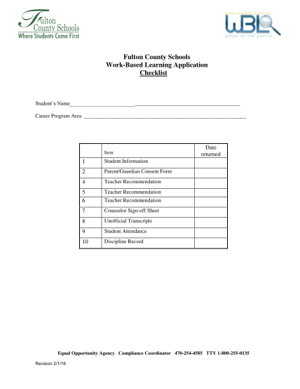 290812932-fulton-county-schools-workbased-learning-application-checklist-students-name-career-program-area-item-1-student-information-2-parentguardian-consent-form-4-teacher-recommendation-5-6-teacher-recommendation-7-counselor-signoff-sheet-8