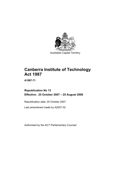 29090974-canberra-institute-of-technology-act-1987-registration-of-a-veterinary-medicine-product-legislation-act-gov