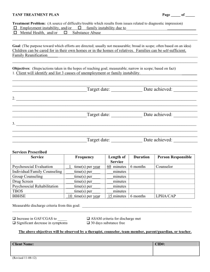 20 Substance Abuse Treatment Plan Template Free To Edit Download 
