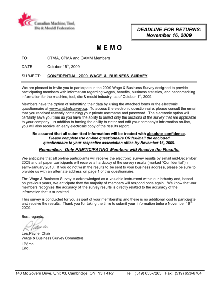 292548527-deadline-for-returns-november-16-2009-memo-to-ctma-cpma-and-camm-members-date-october-15th-2009-subject-confidential-2009-wage-ampamp