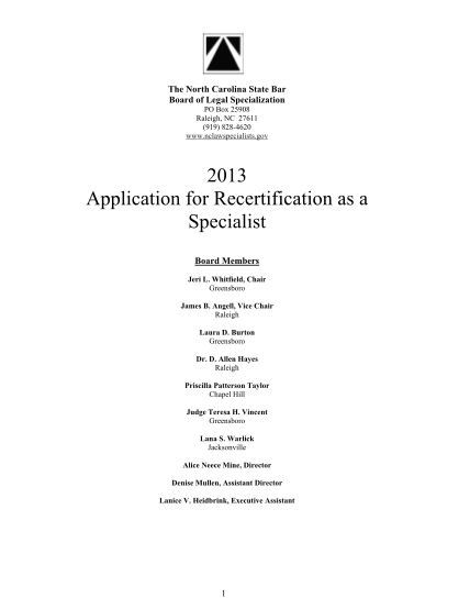 292590702-gov-2013-application-for-recertification-as-a-specialist-board-members-jeri-l-nclawspecialists
