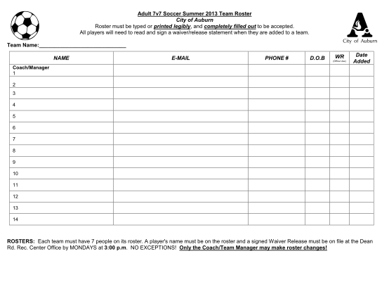 Soccer Roster Template 2007-2023 Form - Fill Out and Sign Printable PDF  Template