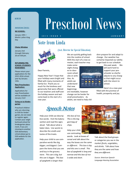 downloadable preschool newsletters