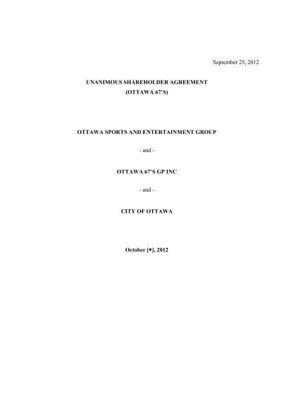 29415495-ottawa-67s-gp-unanimous-shareholders-agreement-city-of-ottawa-ottawa